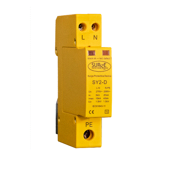 SY2-D – Type 2+3 single module 2 pole with replaceable modules and window indication